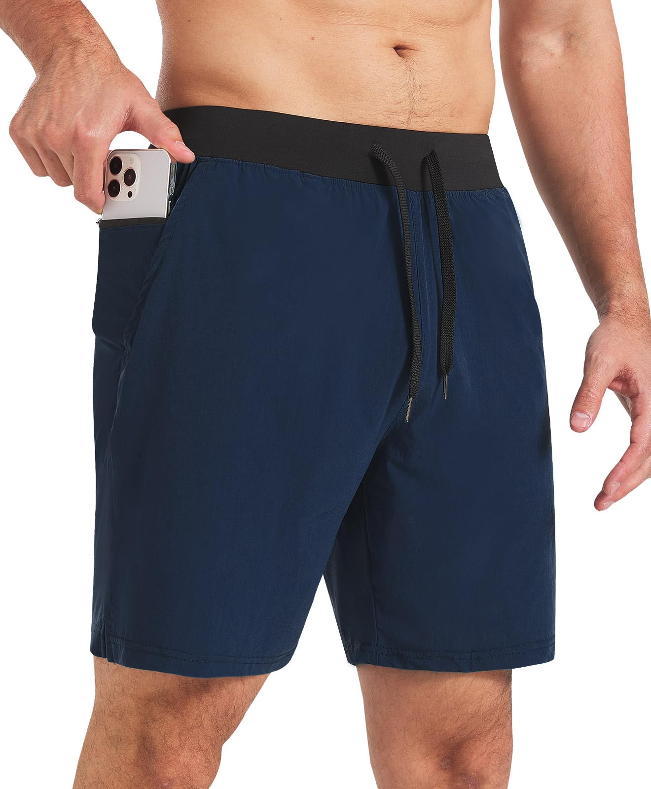 Comilaka Homme Shorts de Sport 7" Short Course à Pied Léger Séchage Rapide Running Jogging Fitness Short avec Poches Zippées - fitnessterapy