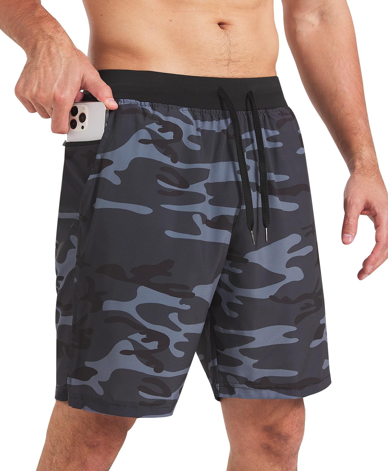 Comilaka Homme Shorts de Sport 7" Short Course à Pied Léger Séchage Rapide Running Jogging Fitness Short avec Poches Zippées - fitnessterapy