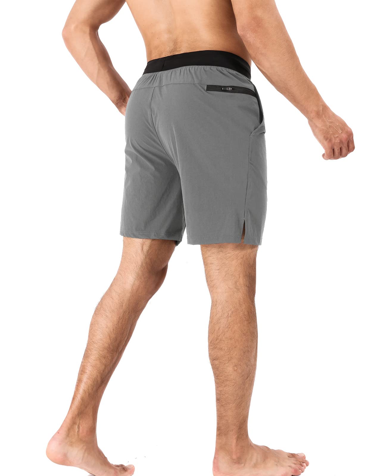 Comilaka Homme Shorts de Sport 7" Short Course à Pied Léger Séchage Rapide Running Jogging Fitness Short avec Poches Zippées - fitnessterapy