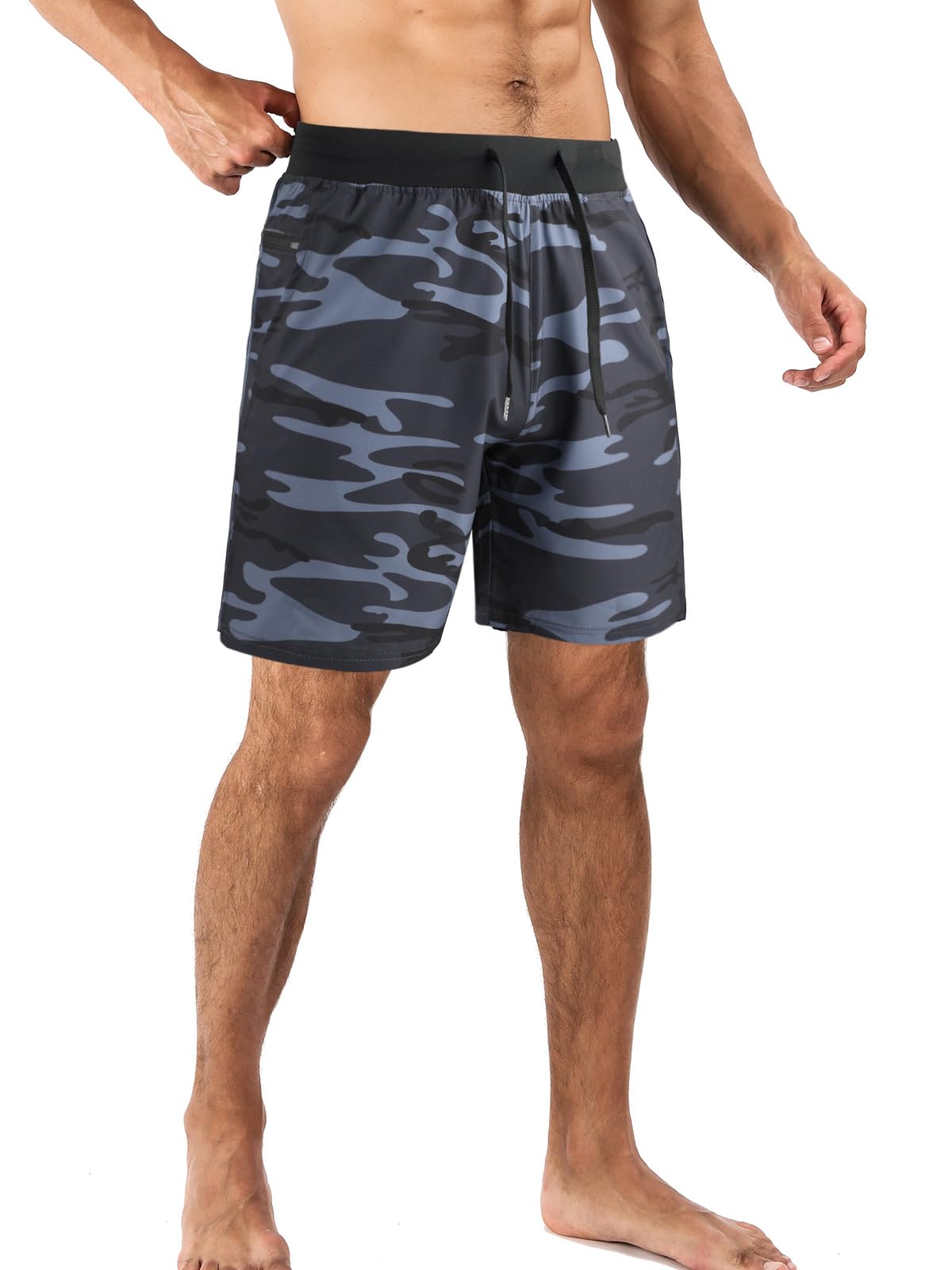 Comilaka Homme Shorts de Sport 7" Short Course à Pied Léger Séchage Rapide Running Jogging Fitness Short avec Poches Zippées - fitnessterapy