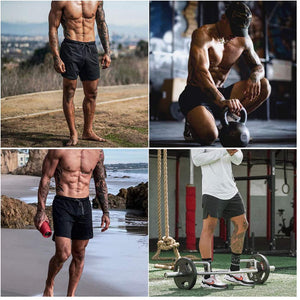 Compression Shorts Hommes Sport Séchage Rapide Short Course Pantalon Court Leggings Sport Poche Base Layer Stretch Fitness - fitnessterapy