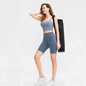 COTOP Short de Sport pour Femmes, Short de Yoga Taille Haute avec 2 Poches Latérales, Leggings Courts pour Femmes pour Yoga Course à Pied Fitness Vélo - fitnessterapy