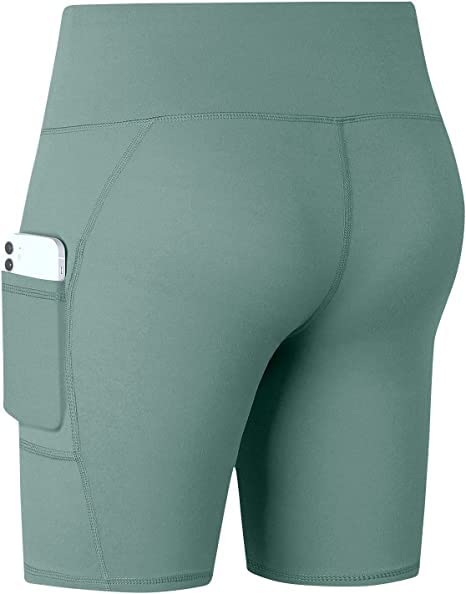 COTOP Short de Sport pour Femmes, Short de Yoga Taille Haute avec 2 Poches Latérales, Leggings Courts pour Femmes pour Yoga Course à Pied Fitness Vélo - fitnessterapy