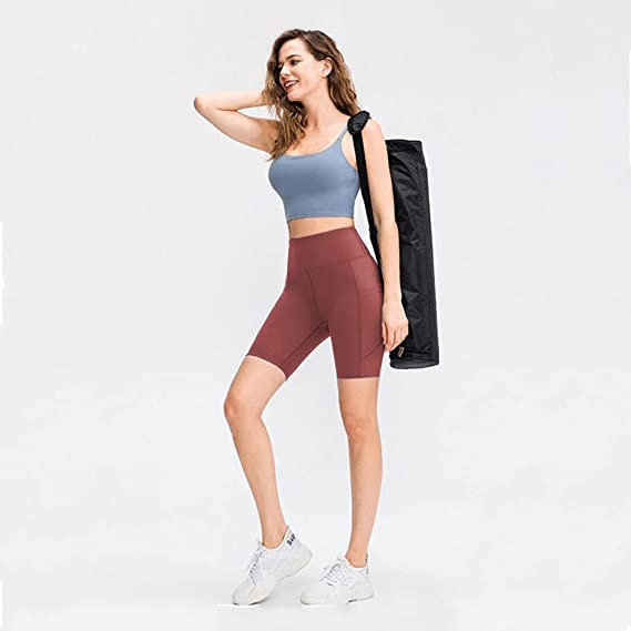 COTOP Short de Sport pour Femmes, Short de Yoga Taille Haute avec 2 Poches Latérales, Leggings Courts pour Femmes pour Yoga Course à Pied Fitness Vélo - fitnessterapy