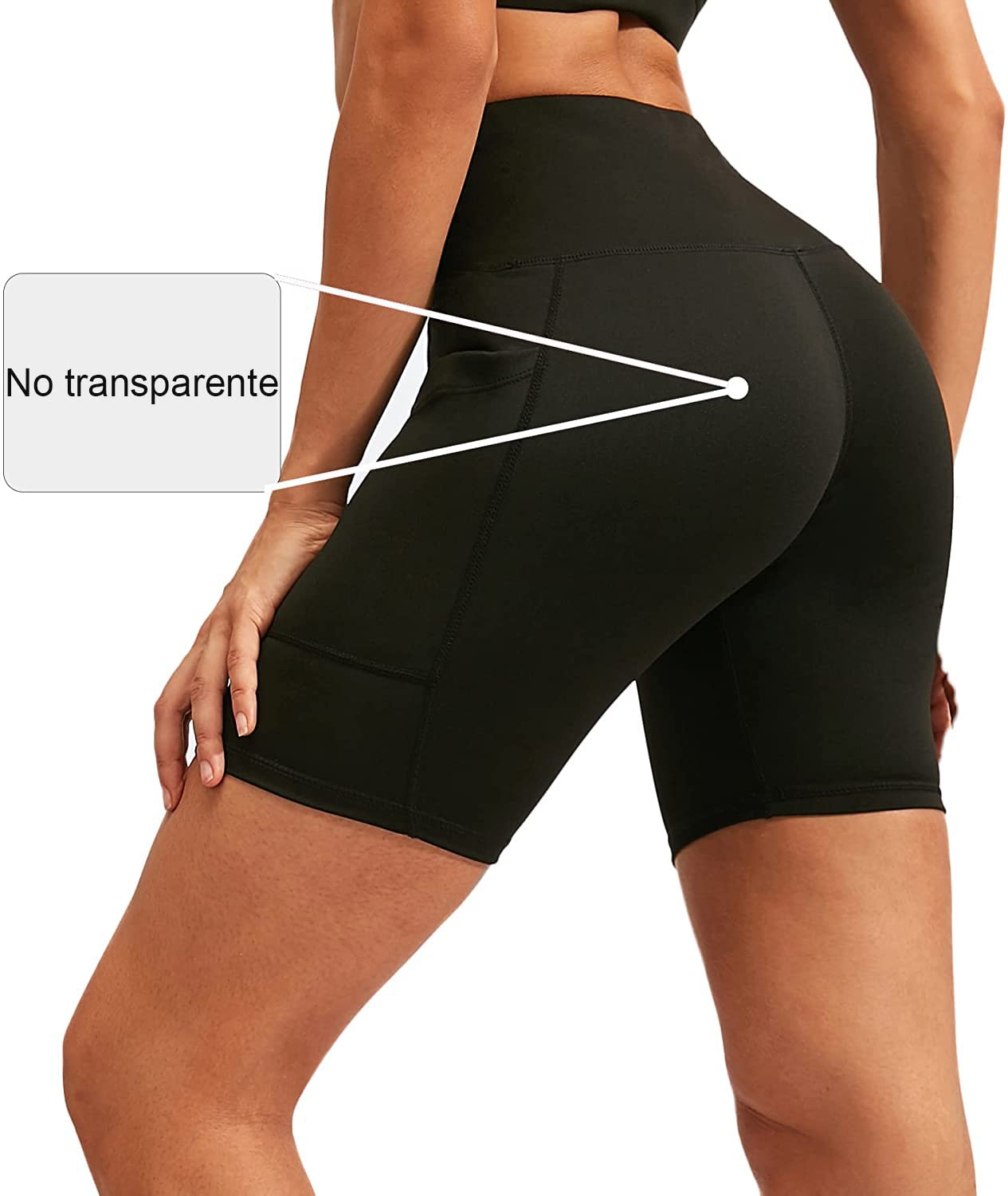 COTOP Short de Sport pour Femmes, Short de Yoga Taille Haute avec 2 Poches Latérales, Leggings Courts pour Femmes pour Yoga Course à Pied Fitness Vélo - fitnessterapy