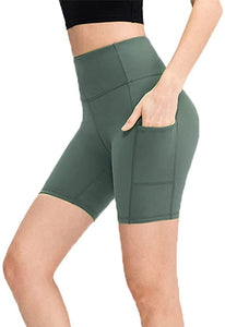 COTOP Short de Sport pour Femmes, Short de Yoga Taille Haute avec 2 Poches Latérales, Leggings Courts pour Femmes pour Yoga Course à Pied Fitness Vélo - fitnessterapy