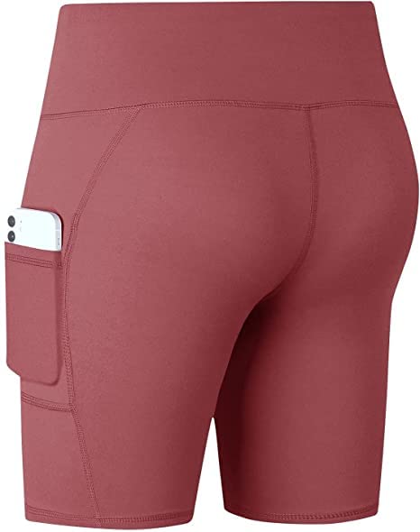 COTOP Short de Sport pour Femmes, Short de Yoga Taille Haute avec 2 Poches Latérales, Leggings Courts pour Femmes pour Yoga Course à Pied Fitness Vélo - fitnessterapy