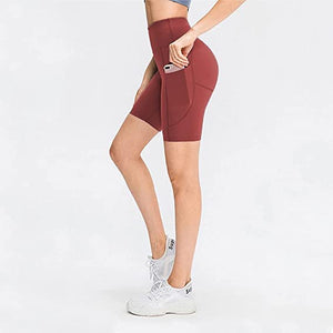 COTOP Short de Sport pour Femmes, Short de Yoga Taille Haute avec 2 Poches Latérales, Leggings Courts pour Femmes pour Yoga Course à Pied Fitness Vélo - fitnessterapy