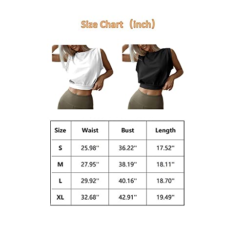 Débardeur de Sport Femme Crop Tank Tops Haut à col Rond Y2K Yoga Shirts sans Manches Chemises Basiques Respirant Été pour Running Fitness Jogging - fitnessterapy