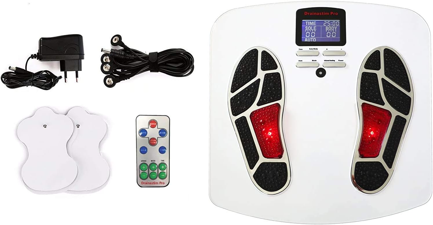 Drainastim Pro Stimulateur circulatoire Masseurs électriques pour les pieds - Dispositif Médical Homologué - Réactive la Circulation - Dégonfle les Jambes - Lutte contre les Varices et les Douleurs - fitnessterapy