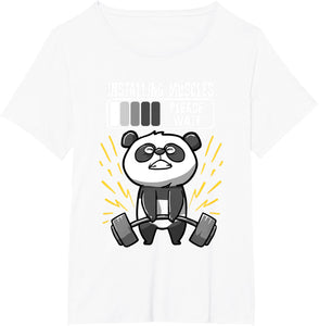 Drôle De Panda Installing Muscles Please Wait Gym Fitness T-Shirt - fitnessterapy