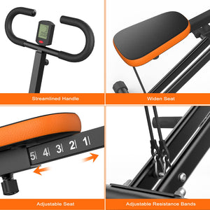 Dskeuzeew Rameur magnétique à 8 Niveaux avec Affichage LED, Rail Coulissant Silencieux pour la Maison, la Salle de Gym, l'équipement d'entraînement d'intérieur - fitnessterapy