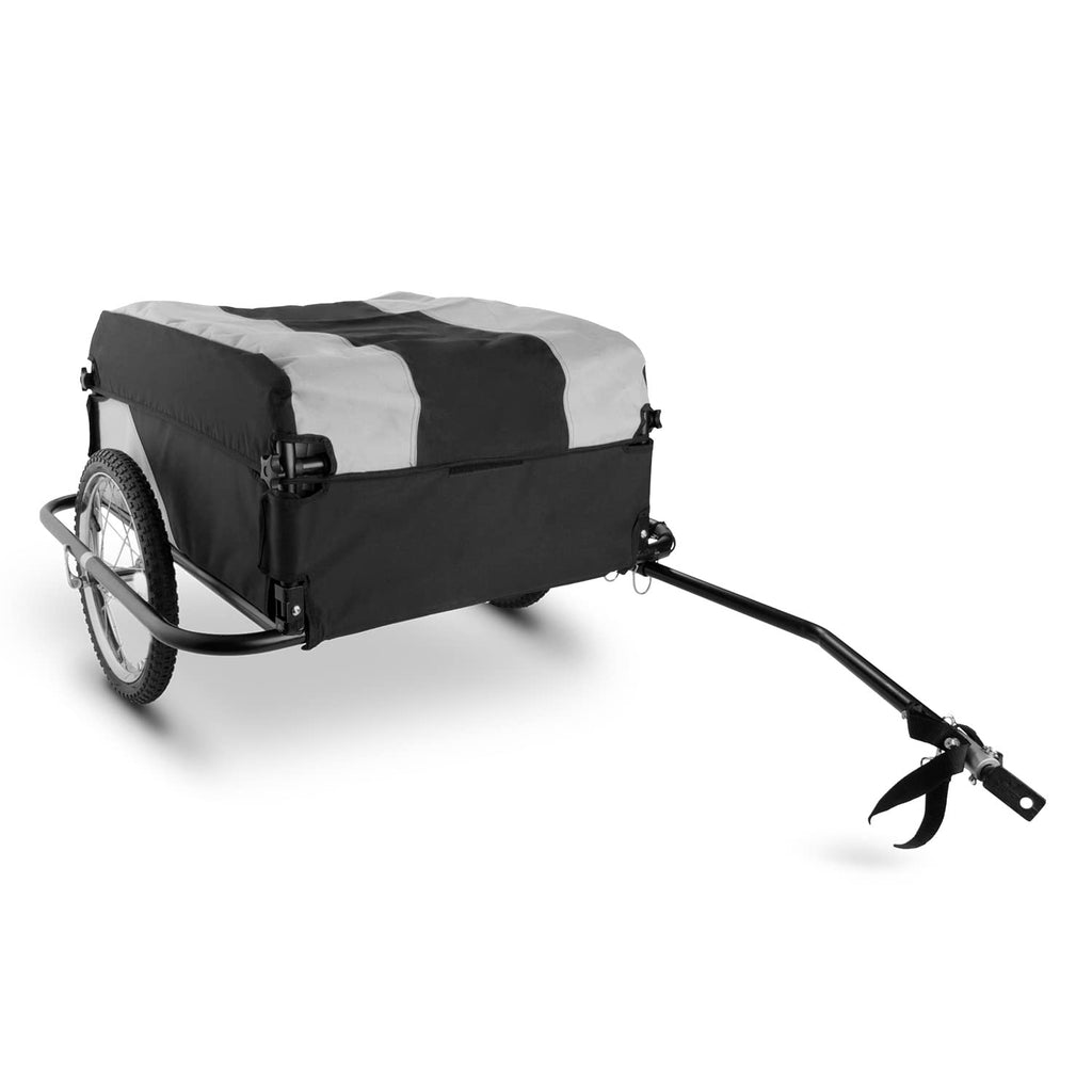 Duramaxx Mountee - Remorque de vélo, 130L, Charge Max. 60kg, Toile en Nylon avec Protection Anti - Pluie, Roues de 16", Pliable, Rouge ou Bleu - fitnessterapy