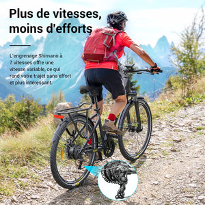 Eleglide Vélo électrique Vélo électrique de 27,5 Pouces, Batterie 36V 12,5Ah, écran LCD,7 Vitesses, E - Bike Urbain Adulte - fitnessterapy