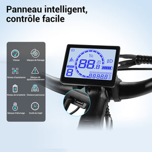 Eleglide Vélo électrique Vélo électrique de 27,5 Pouces, Batterie 36V 12,5Ah, écran LCD,7 Vitesses, E - Bike Urbain Adulte - fitnessterapy