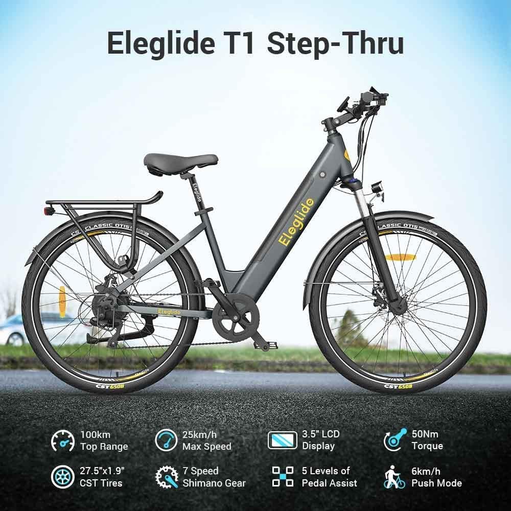 Eleglide Vélo électrique Vélo électrique de 27,5 Pouces, Batterie 36V 12,5Ah, écran LCD,7 Vitesses, E - Bike Urbain Adulte - fitnessterapy