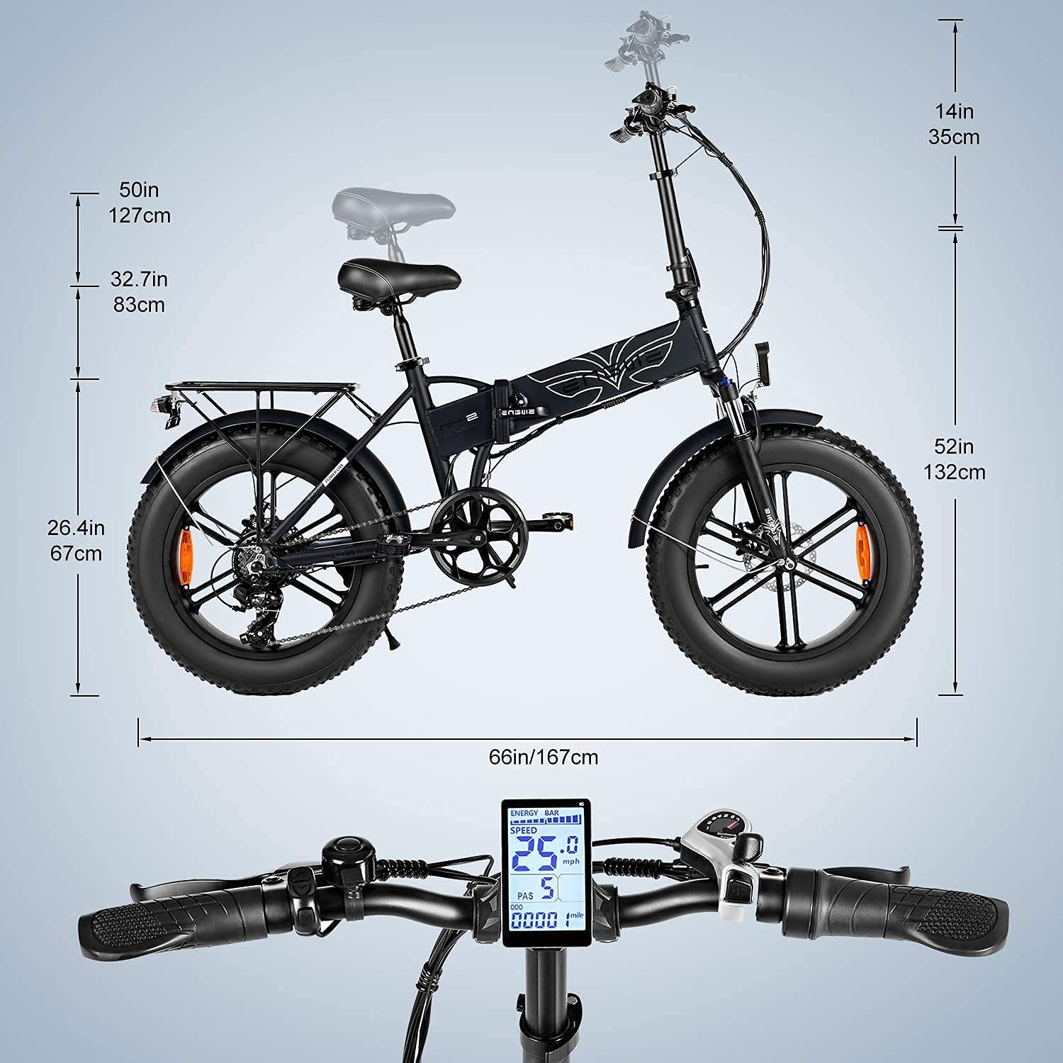 ENGWE Pro Vélo électrique Pliable 20" 7 Vitesses Batterie 48V 13Ah Autonomie 120km Tout - Terrain VTT - fitnessterapy