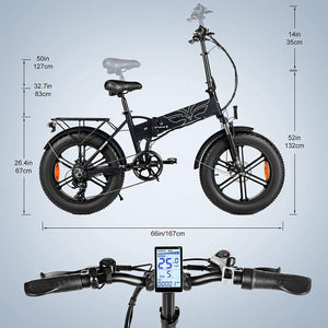 ENGWE Pro Vélo électrique Pliable 20" 7 Vitesses Batterie 48V 13Ah Autonomie 120km Tout - Terrain VTT - fitnessterapy