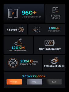ENGWE Pro Vélo électrique Pliable 20" 7 Vitesses Batterie 48V 13Ah Autonomie 120km Tout - Terrain VTT - fitnessterapy