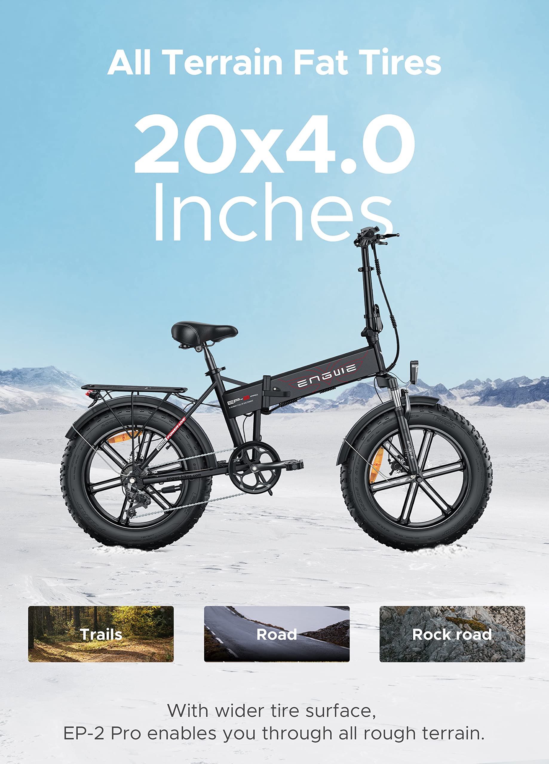 ENGWE Pro Vélo électrique Pliable 20" 7 Vitesses Batterie 48V 13Ah Autonomie 120km Tout - Terrain VTT - fitnessterapy