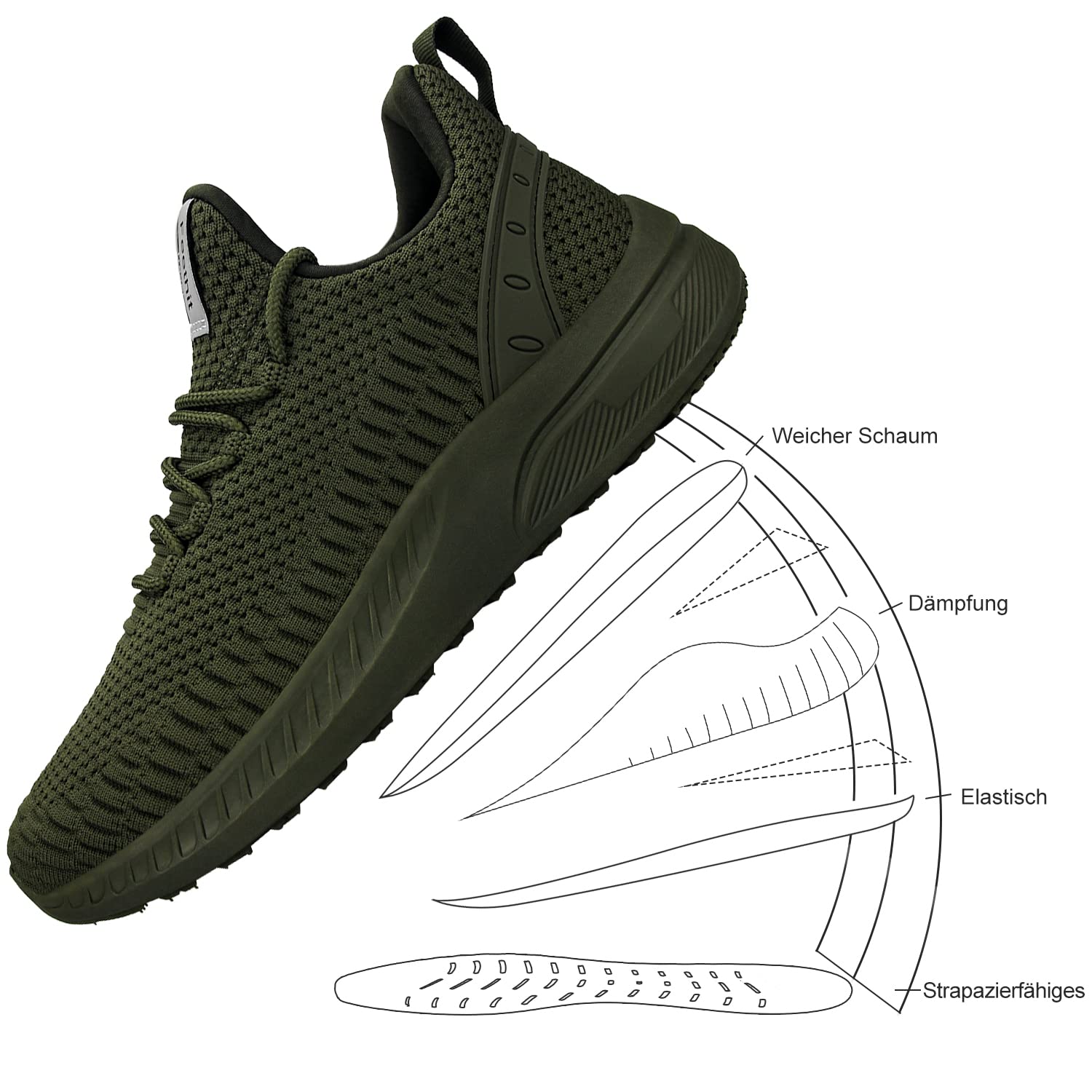Feethit Baskets Homme Chaussures de Sport Running Chaussures de Marche Course Respirantes Fitness Jogging Outdoor Gym - fitnessterapy