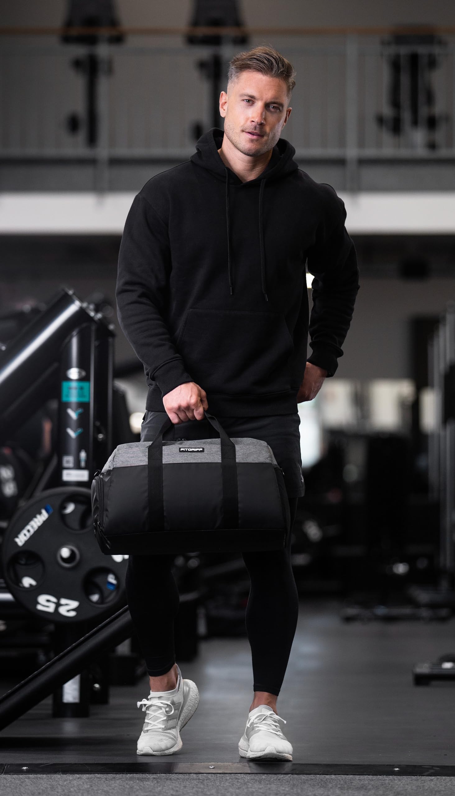 Fitgriff® Sac de Sport Homme & Femme V2 - Sacs de Voyage avec Compartiments Chaussures et Humide, pour Gym, Fitness, Musculation, Weekend - fitnessterapy