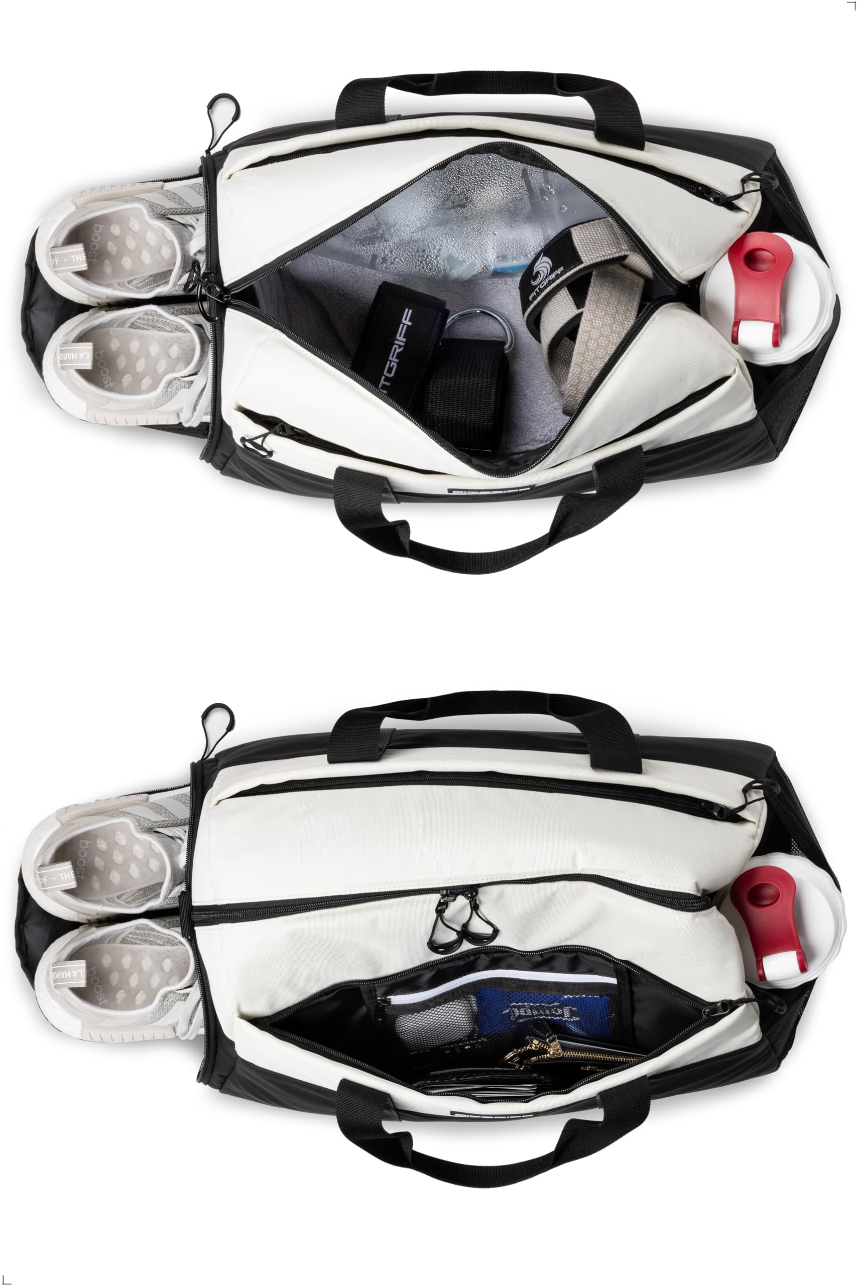 Fitgriff® Sac de Sport Homme & Femme V2 - Sacs de Voyage avec Compartiments Chaussures et Humide, pour Gym, Fitness, Musculation, Weekend - fitnessterapy