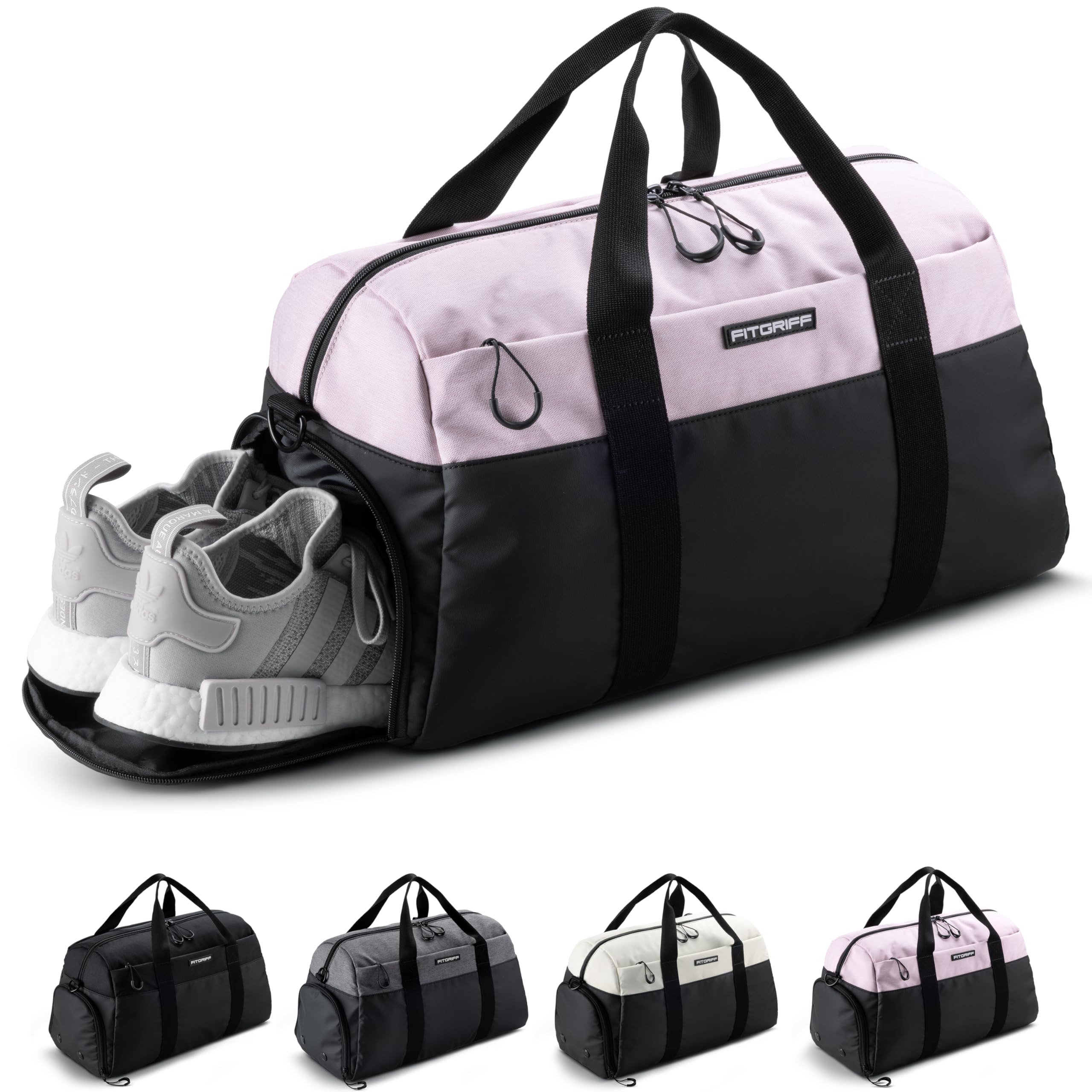 Fitgriff® Sac de Sport Homme & Femme V2 - Sacs de Voyage avec Compartiments Chaussures et Humide, pour Gym, Fitness, Musculation, Weekend - fitnessterapy