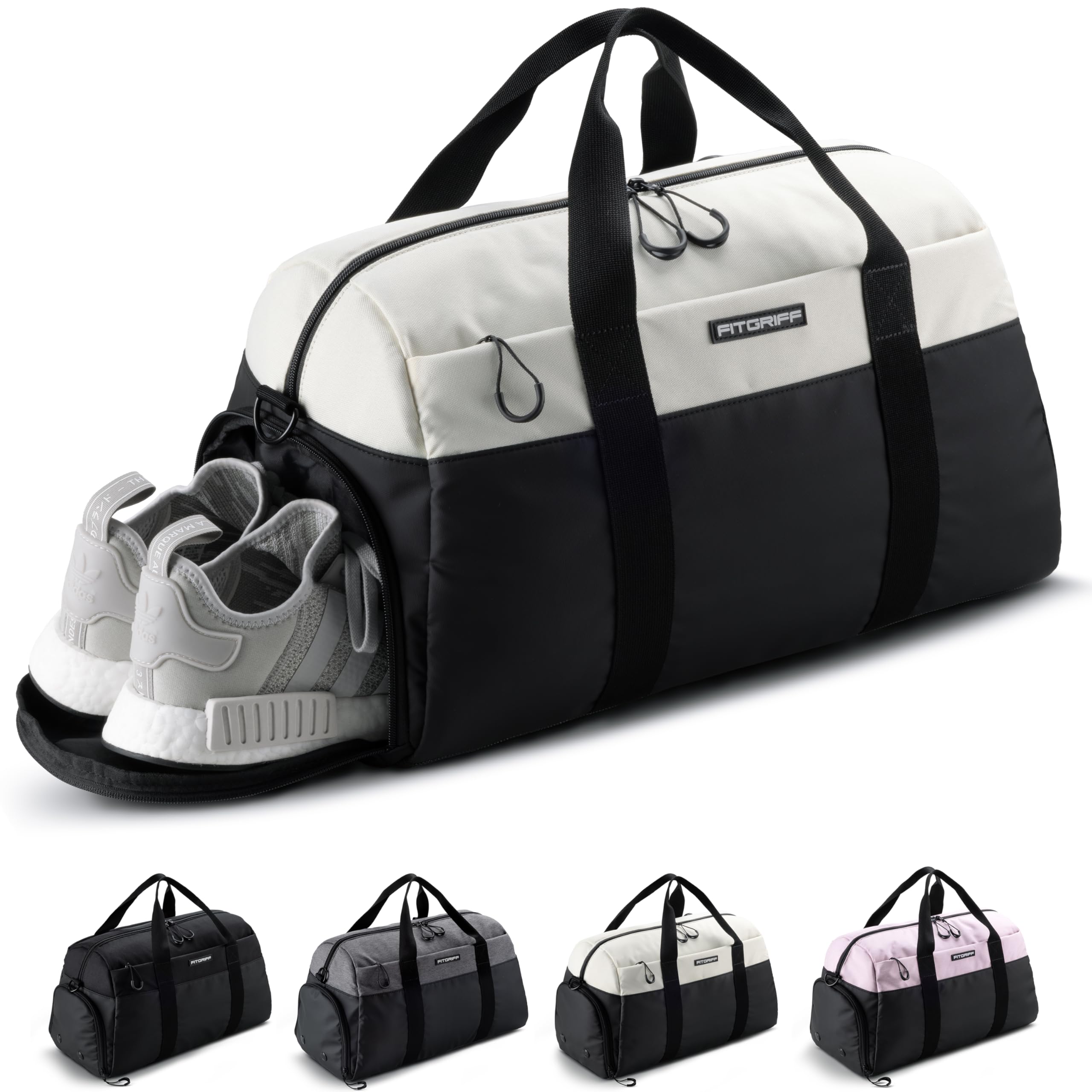 Fitgriff® Sac de Sport Homme & Femme V2 - Sacs de Voyage avec Compartiments Chaussures et Humide, pour Gym, Fitness, Musculation, Weekend - fitnessterapy