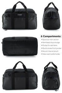 Fitgriff® Sac de Sport Homme & Femme V2 - Sacs de Voyage avec Compartiments Chaussures et Humide, pour Gym, Fitness, Musculation, Weekend - fitnessterapy