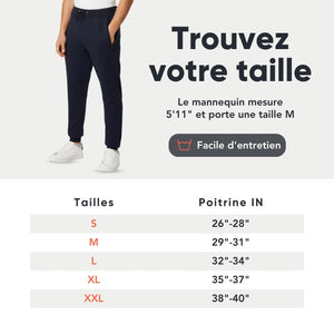 FM London Slim - Pantalon de Jogging Coupe ajustée pour Hommes à Poches zippées - fitnessterapy
