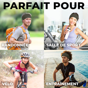 French Fitness Revolution - Bandeau de Sport Extensible pour Homme et Femme - Bandeau Anti - Transpiration pour la Course à Pied, Le Cyclisme, Le Basket - Ball, Le Yoga, Le Fitness - Bandeau - fitnessterapy