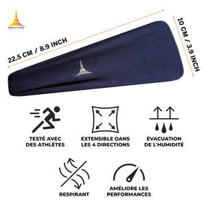 French Fitness Revolution - Bandeau de Sport Extensible pour Homme et Femme - Bandeau Anti - Transpiration pour la Course à Pied, Le Cyclisme, Le Basket - Ball, Le Yoga, Le Fitness - Bandeau - fitnessterapy