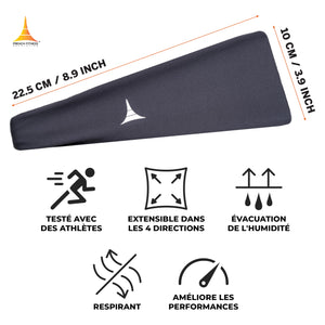 French Fitness Revolution - Bandeau de Sport Extensible pour Homme et Femme - Bandeau Anti - Transpiration pour la Course à Pied, Le Cyclisme, Le Basket - Ball, Le Yoga, Le Fitness - Bandeau - fitnessterapy