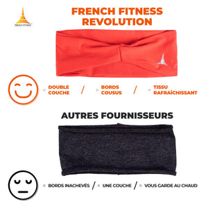 French Fitness Revolution - Bandeau de Sport Extensible pour Homme et Femme - Bandeau Anti - Transpiration pour la Course à Pied, Le Cyclisme, Le Basket - Ball, Le Yoga, Le Fitness - Bandeau - fitnessterapy