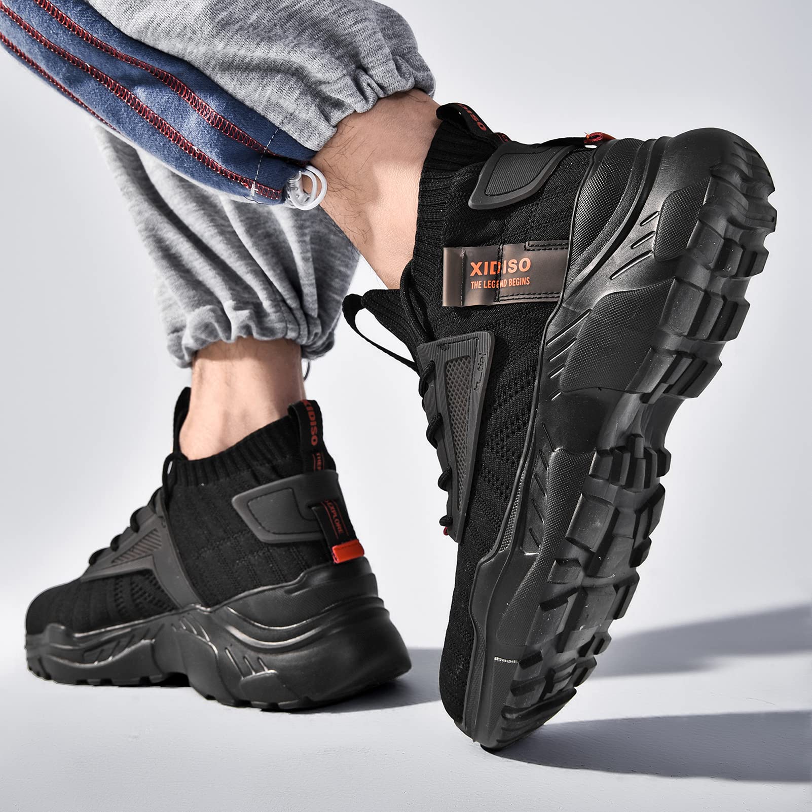 FUSHITON Chaussure Homme Sneakers Baskets Montante Mode Chaussures de Course Marche Hautes Décontractées Sport - fitnessterapy