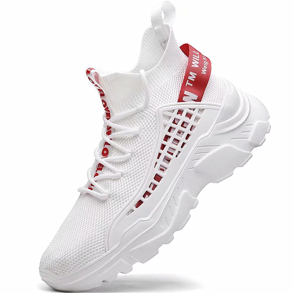 FUSHITON Chaussure Homme Sneakers Baskets Montante Mode Chaussures de Course Marche Hautes Décontractées Sport - fitnessterapy