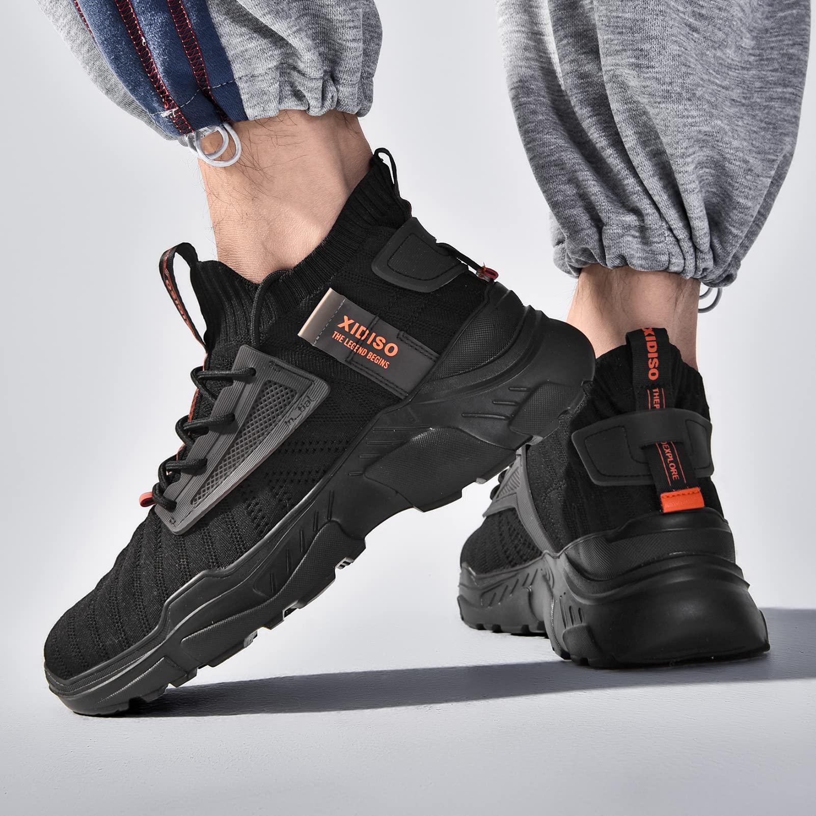 FUSHITON Chaussure Homme Sneakers Baskets Montante Mode Chaussures de Course Marche Hautes Décontractées Sport - fitnessterapy