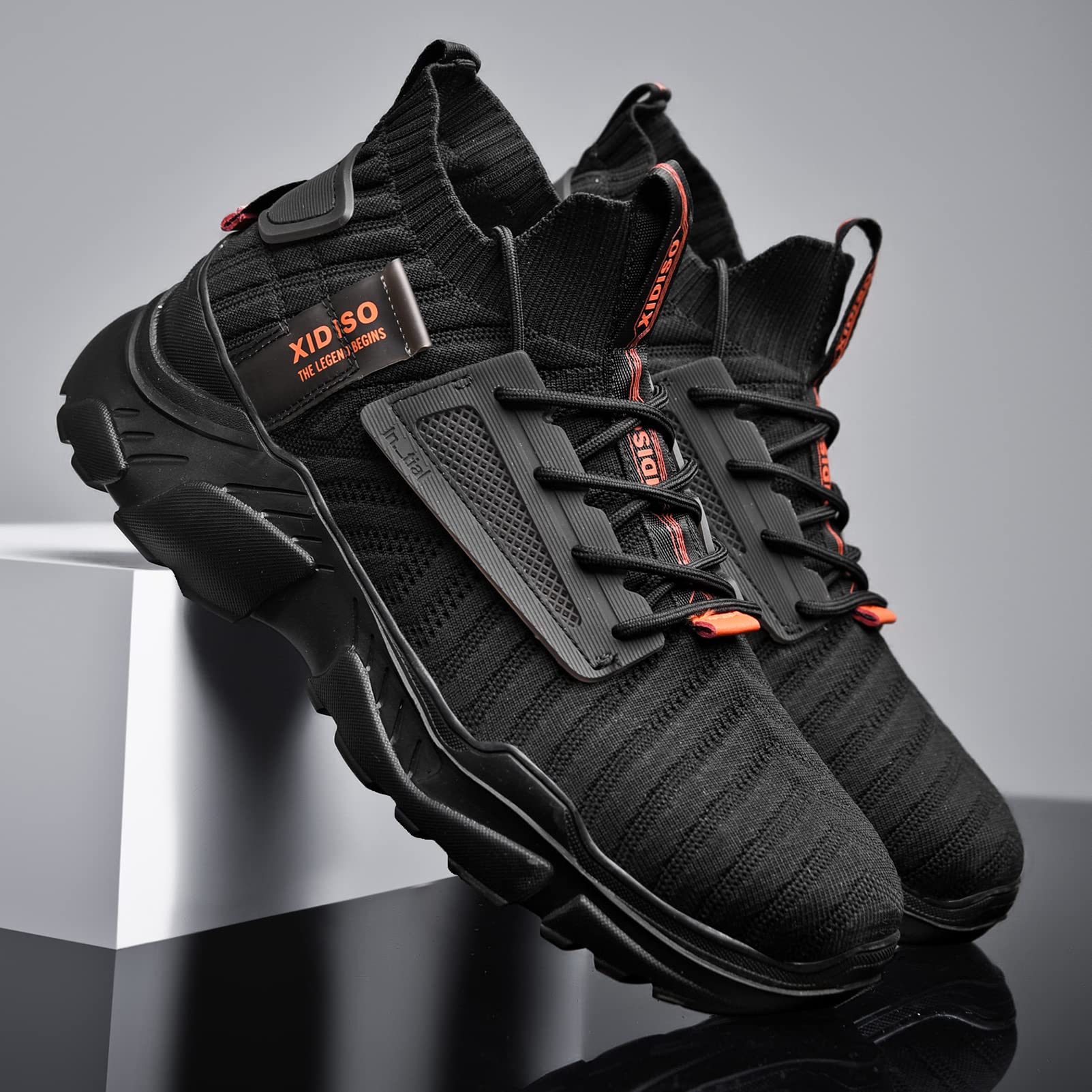 FUSHITON Chaussure Homme Sneakers Baskets Montante Mode Chaussures de Course Marche Hautes Décontractées Sport - fitnessterapy