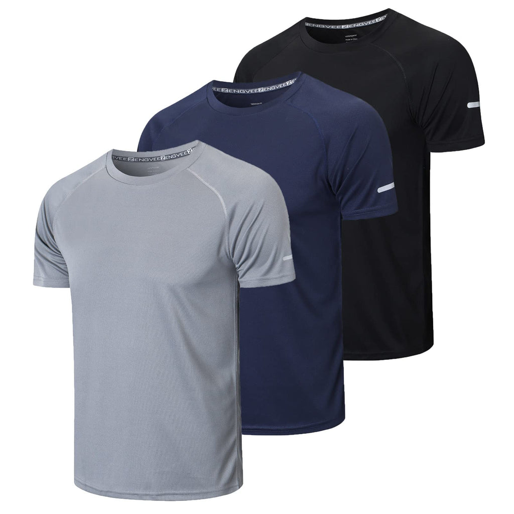 Gaiatiger 3 Pack T-Shirt Homme Tee Shirt Sport Homme Manche Courte Séchage Rapide Respirant Baselayer Haut Running Fitness Gym - fitnessterapy