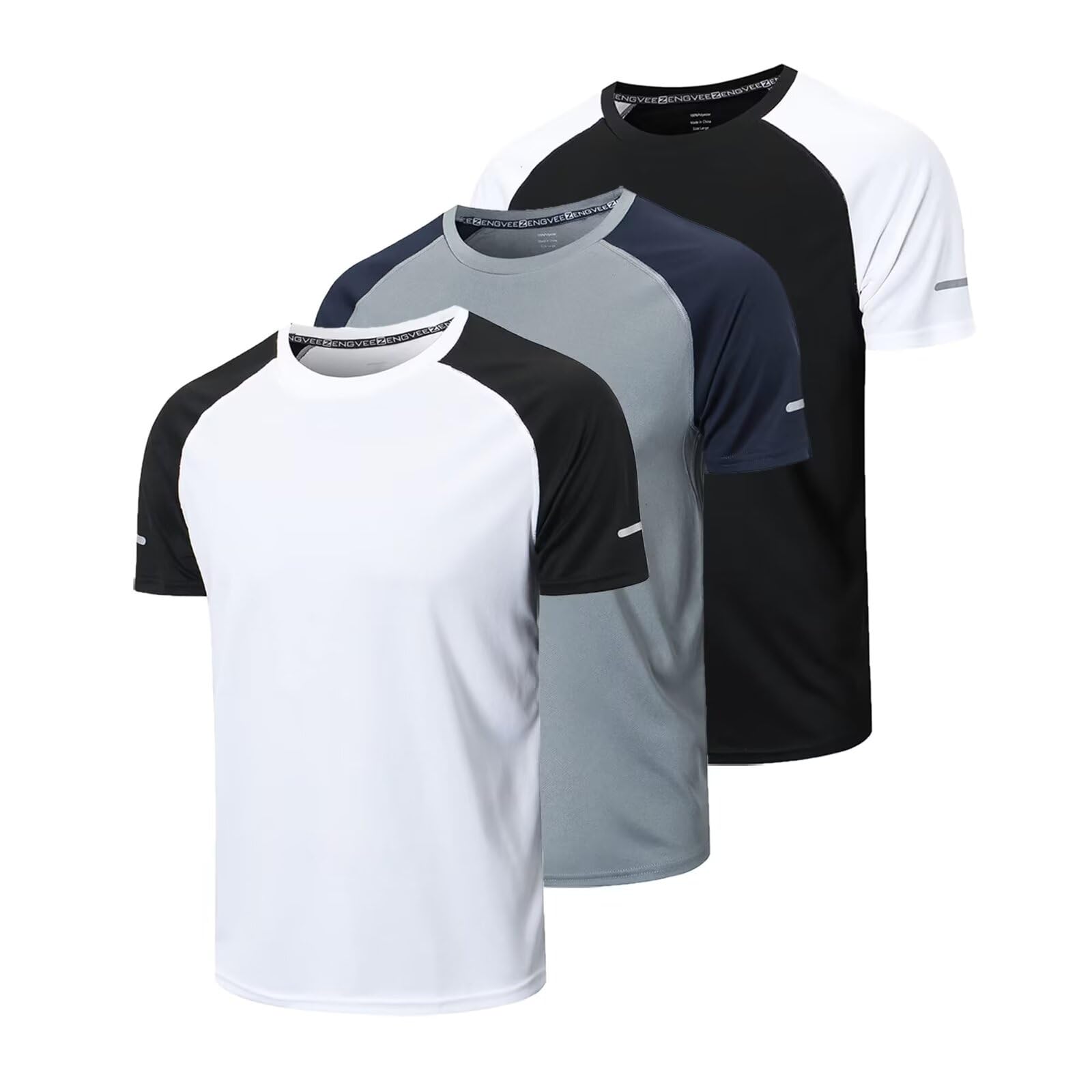 Gaiatiger 3 Pack T-Shirt Homme Tee Shirt Sport Homme Manche Courte Séchage Rapide Respirant Baselayer Haut Running Fitness Gym - fitnessterapy