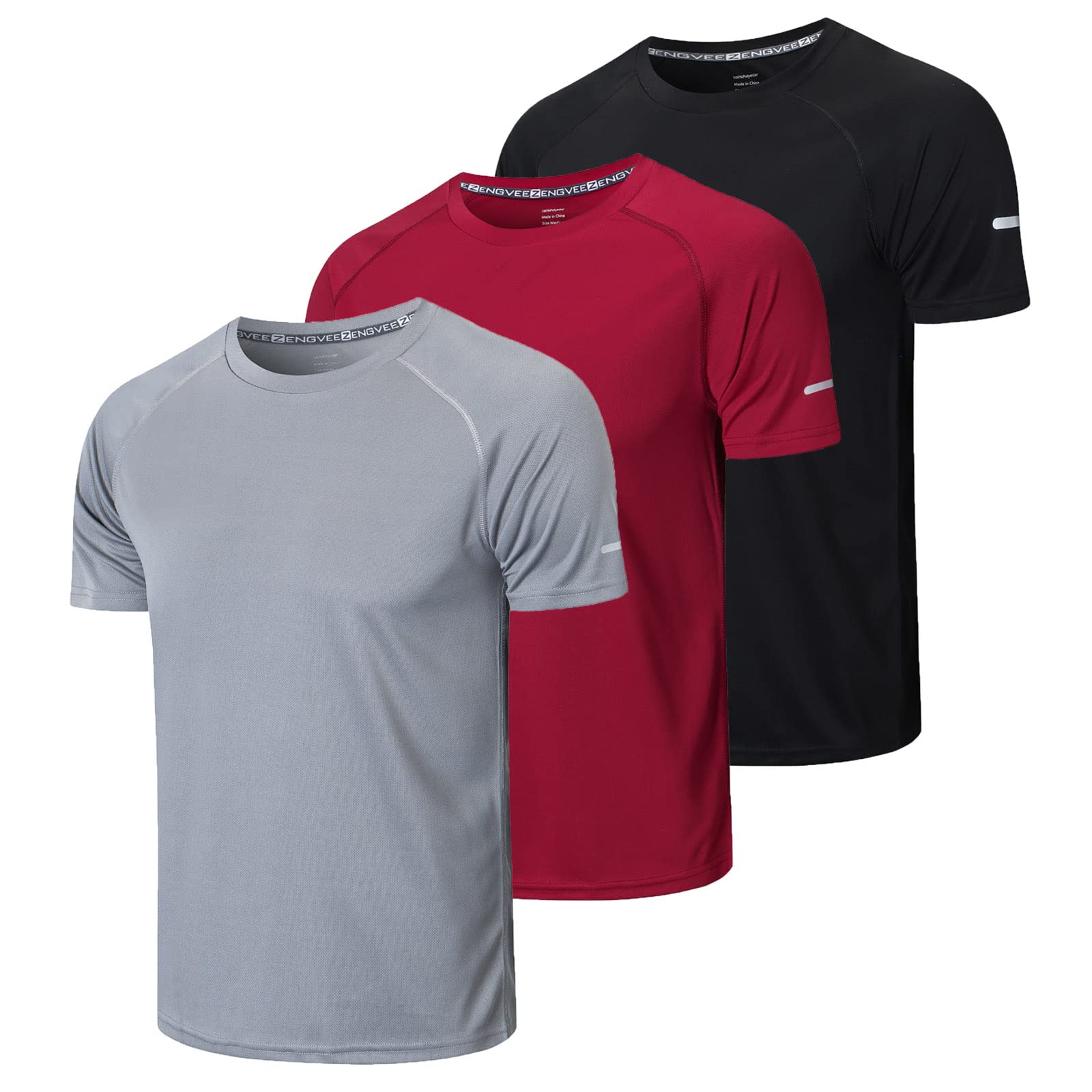 Gaiatiger 3 Pack T-Shirt Homme Tee Shirt Sport Homme Manche Courte Séchage Rapide Respirant Baselayer Haut Running Fitness Gym - fitnessterapy