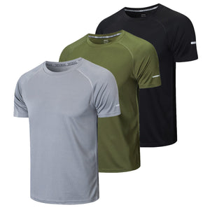 Gaiatiger 3 Pack T-Shirt Homme Tee Shirt Sport Homme Manche Courte Séchage Rapide Respirant Baselayer Haut Running Fitness Gym - fitnessterapy