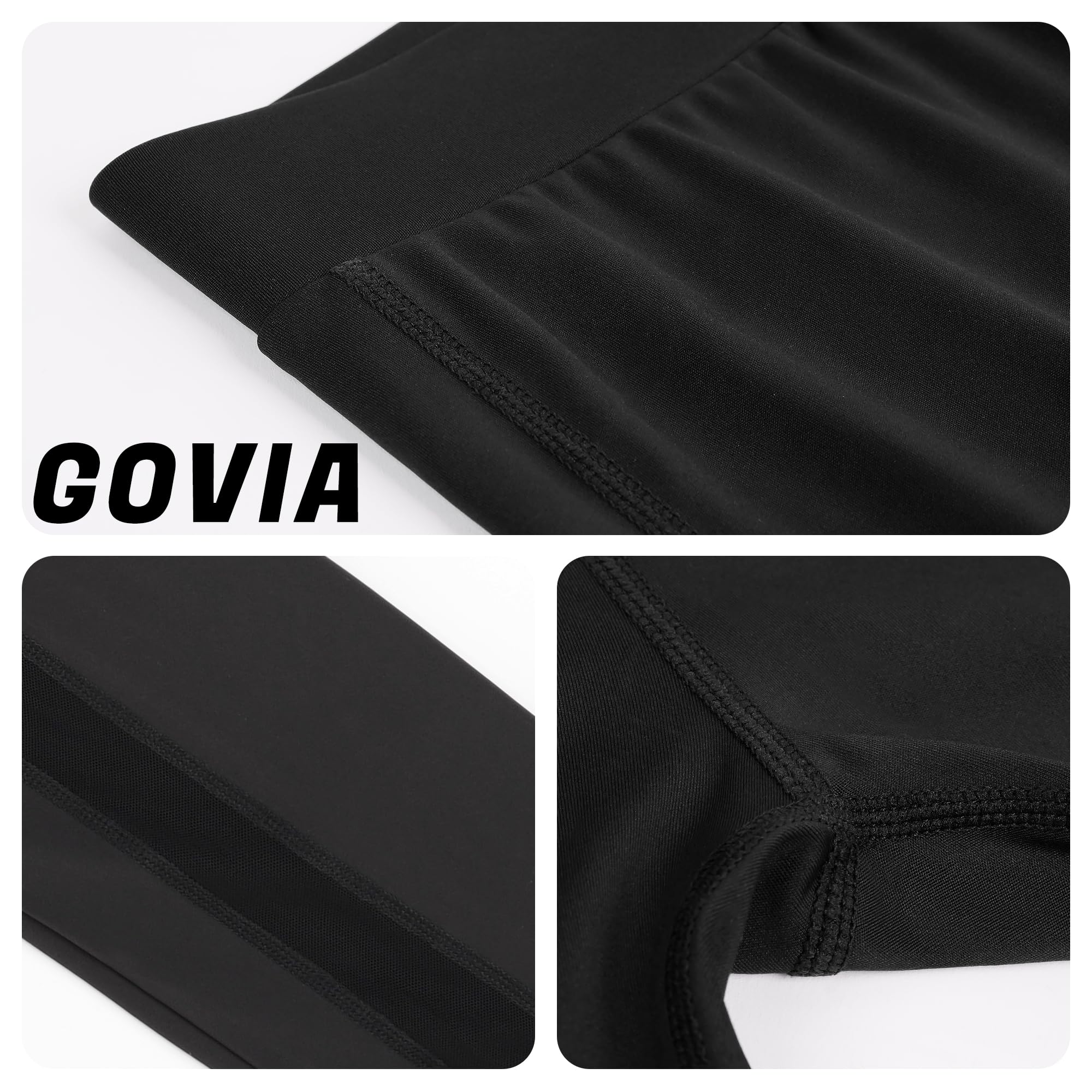 GoVIA Legging pour Femme Pantalon de Course à Pied Pantalon de Sport Respirant Pantalon de Yoga Fitness Taille Haute Long Rayures 4106 - fitnessterapy