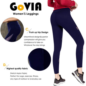 GoVIA Legging pour Femme Pantalon de Course à Pied Pantalon de Sport Respirant Pantalon de Yoga Fitness Taille Haute Long Rayures 4106 - fitnessterapy