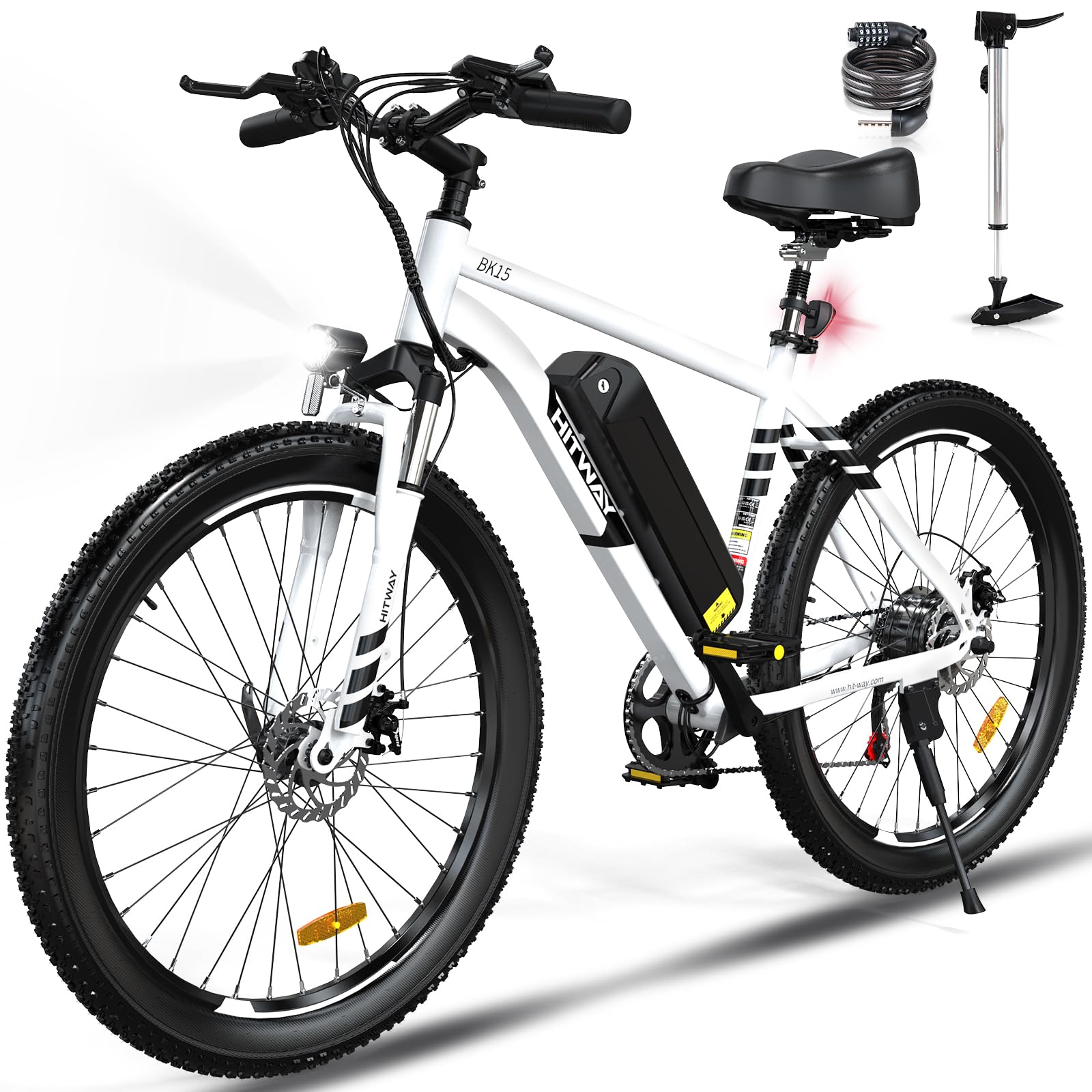 HITWAY Vélo Électrique, 26 * 3.0/4.0 Pouces VTT Électrique avec Batterie au Lithium Amovible 48V15Ah, Ville E - Bike avec 7 Vitesses, Moteur 250Wh, Autonomie 45 - 80km pour Adulte - fitnessterapy