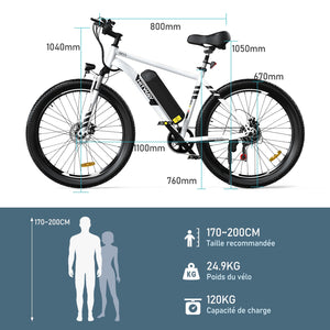 HITWAY Vélo Électrique, 26 * 3.0/4.0 Pouces VTT Électrique avec Batterie au Lithium Amovible 48V15Ah, Ville E - Bike avec 7 Vitesses, Moteur 250Wh, Autonomie 45 - 80km pour Adulte - fitnessterapy