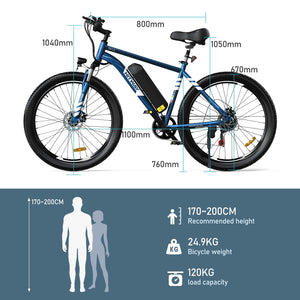 HITWAY Vélo Électrique, 26 * 3.0/4.0 Pouces VTT Électrique avec Batterie au Lithium Amovible 48V15Ah, Ville E - Bike avec 7 Vitesses, Moteur 250Wh, Autonomie 45 - 80km pour Adulte - fitnessterapy