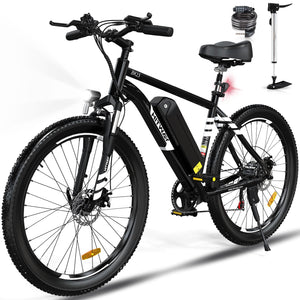 HITWAY Vélo Électrique, 26 * 3.0/4.0 Pouces VTT Électrique avec Batterie au Lithium Amovible 48V15Ah, Ville E - Bike avec 7 Vitesses, Moteur 250Wh, Autonomie 45 - 80km pour Adulte - fitnessterapy