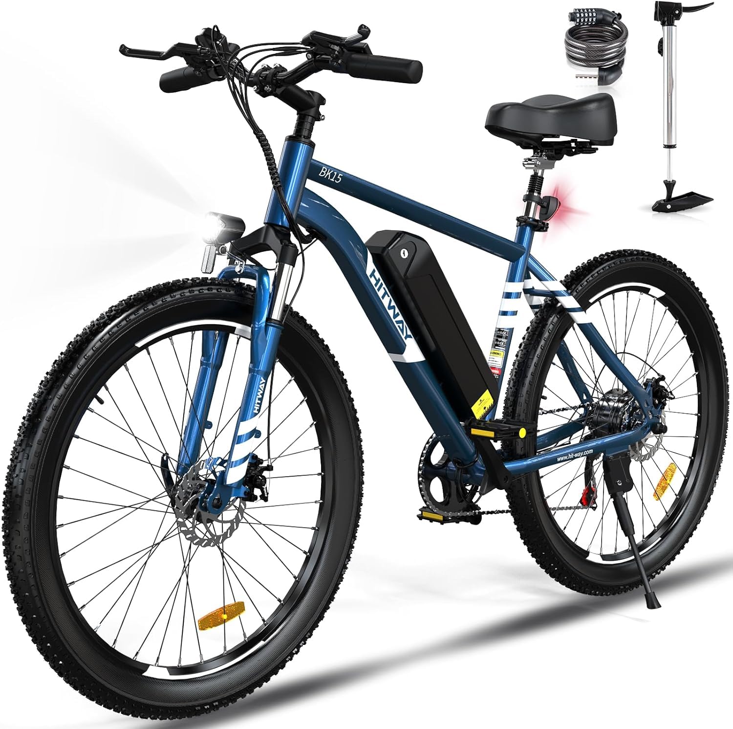 HITWAY Vélo Électrique, 26 * 3.0/4.0 Pouces VTT Électrique avec Batterie au Lithium Amovible 48V15Ah, Ville E - Bike avec 7 Vitesses, Moteur 250Wh, Autonomie 45 - 80km pour Adulte - fitnessterapy